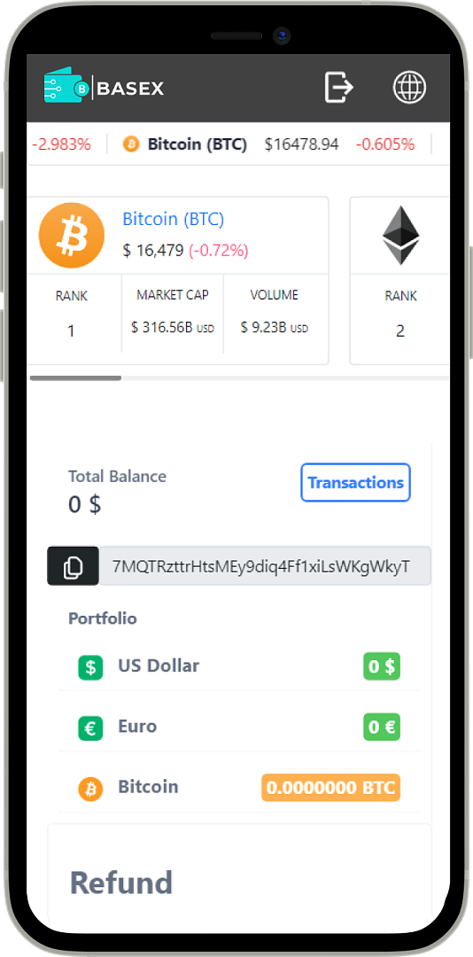 Balance wallet app screenshot