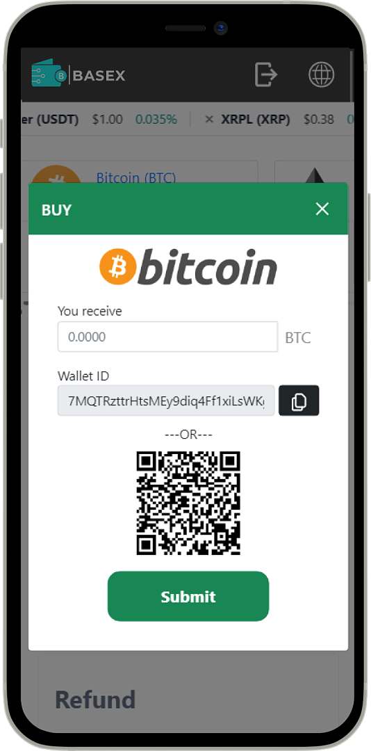 Buy bitcoin app screenshot